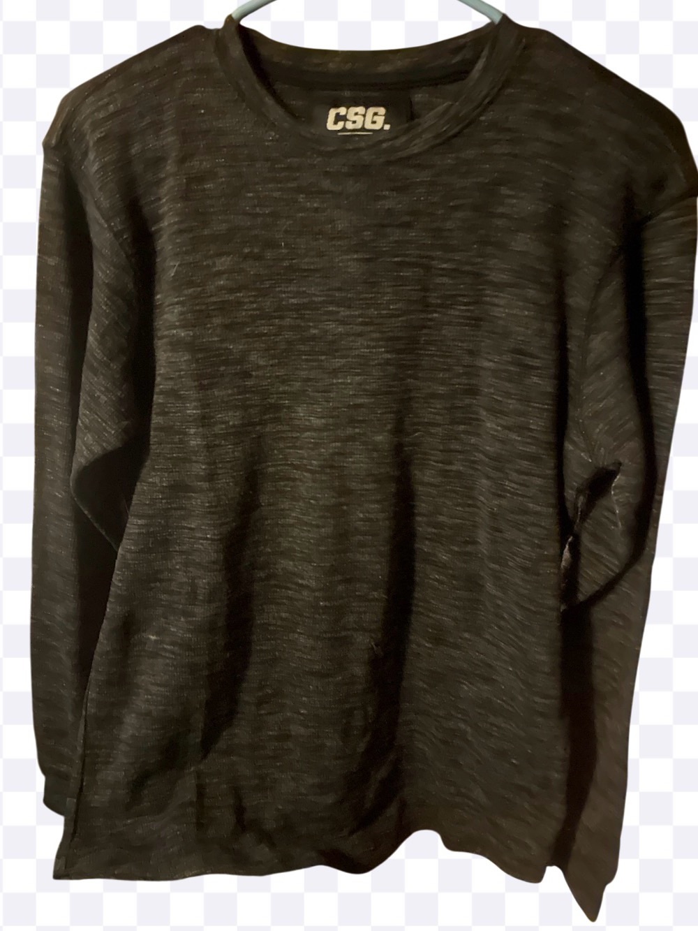 CSG Champs Sports Gear Black Gray Space Dye Long Sleeve Shirt Medium